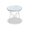 Rhodes Round Chrome Glass Lamp Table