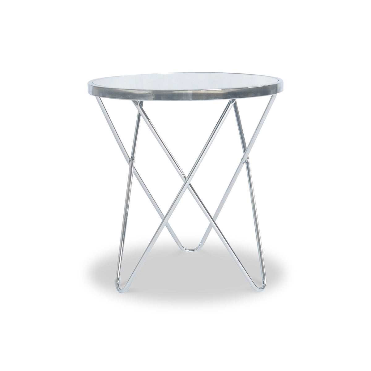 Rhodes Round Chrome Side  Table