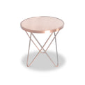 Rhodes Round Copper Glass Lamp Table