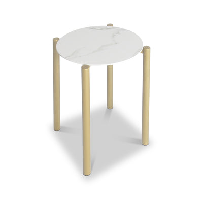 Dalston White & Gold Side Table