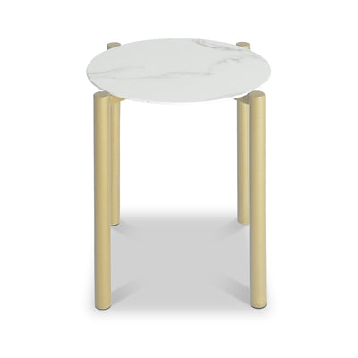 Dalston White & Gold Side Table