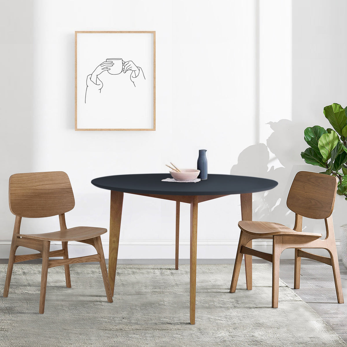 Remy Black 120cm Round Dining Table