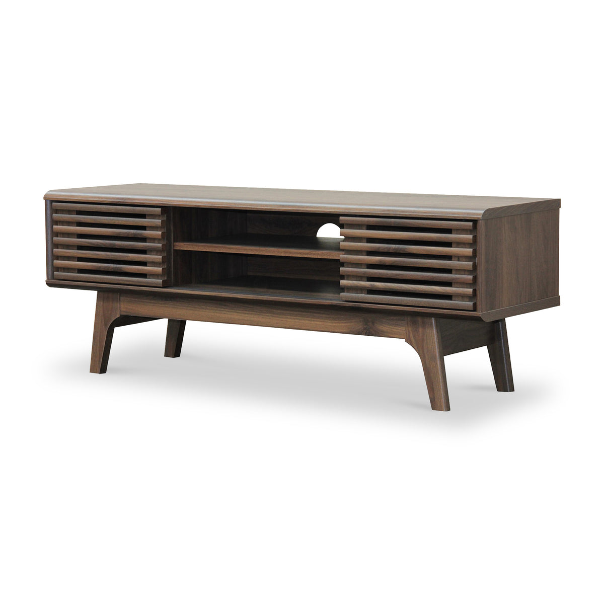 Brunswick Walnut Effect Slatted TV Stand Unit from Roseland