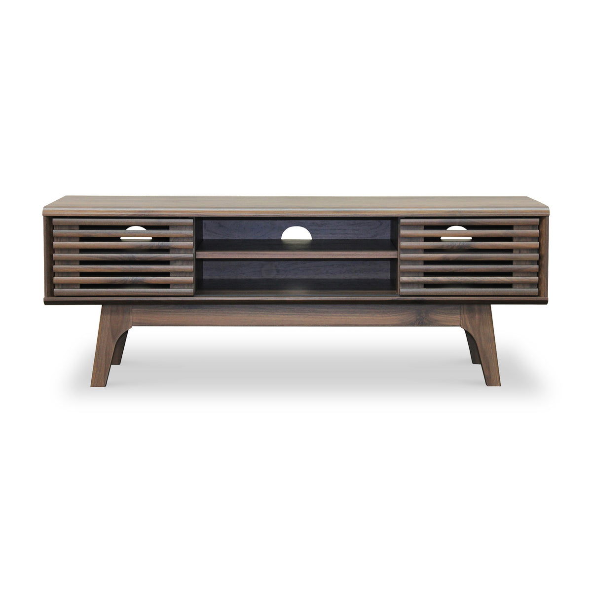 Brunswick Walnut Effect Slatted TV Stand Unit from Roseland