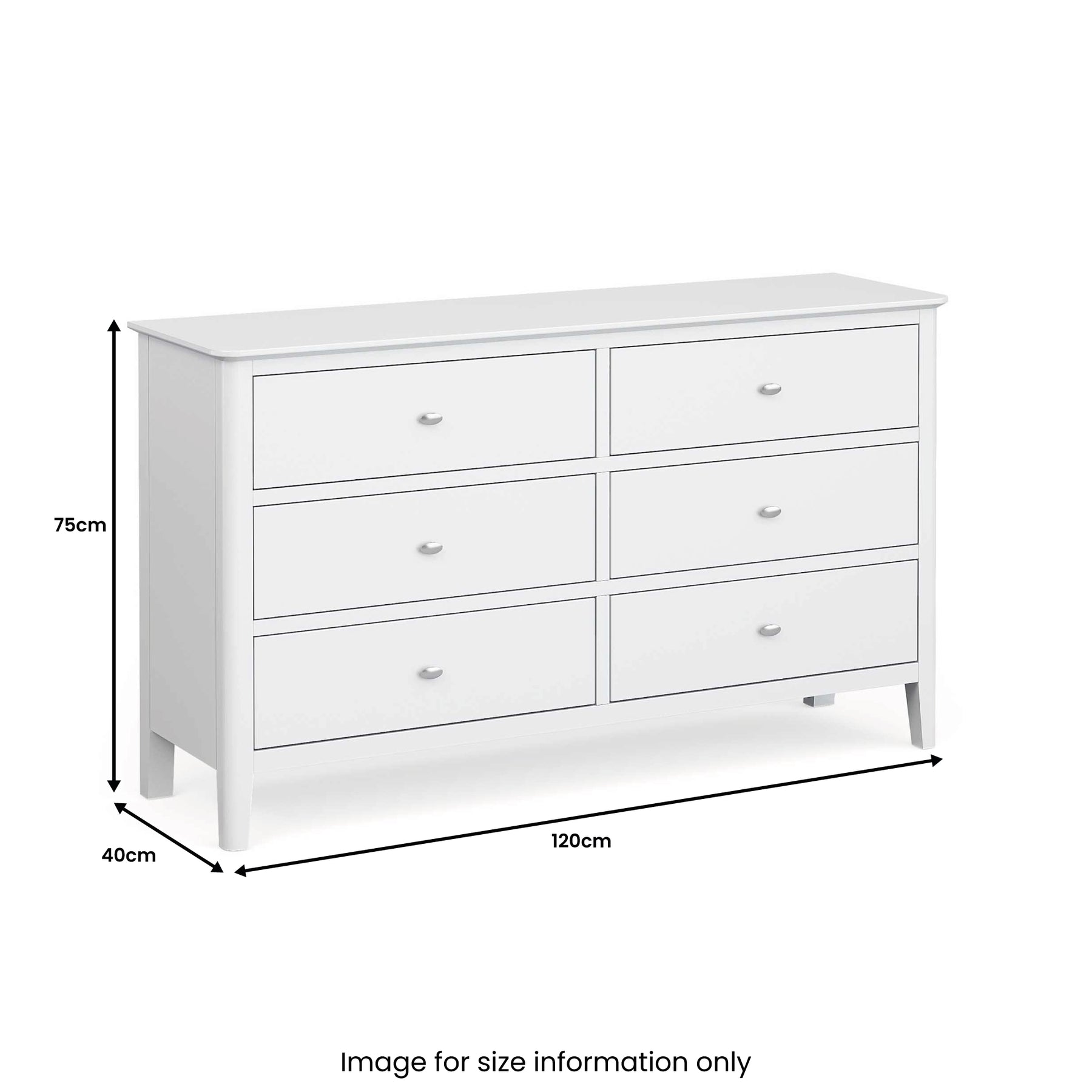 Chester White Scandi Wide Chest of Drawers, Solid Wood | Roseland Chester White Scandi Wide Chest of Drawers, Solid Wood | Roseland