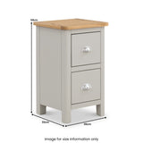 Thurwell Oak 2 Drawer Slim Bedside from Roseland Furniture