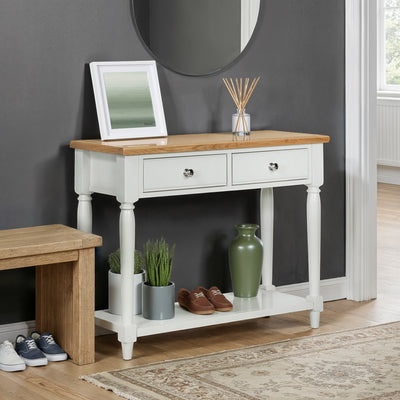 Swinbrook Oak 2 Drawer Console Table