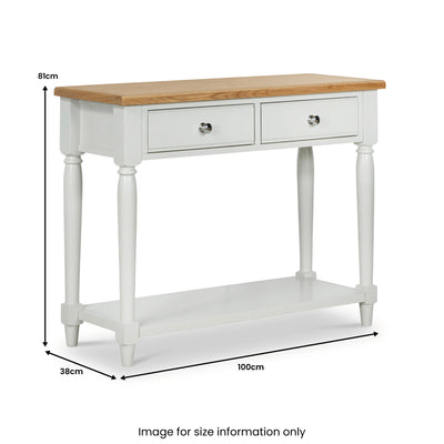 Swinbrook Oak 2 Drawer Console Table