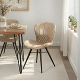 Marcha Curved Leather Seat Dining Chair from Roseland