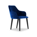 Zane Blue Velvet Dining Chair with Black Leg from Roseland Furniture