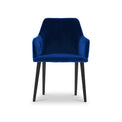 Zane Blue Velvet Dining Chair with Black Leg