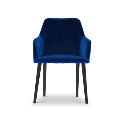 Zane Velvet Dining Chair with Black Leg