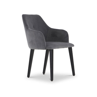 Zane Velvet Dining Chair with Black Leg