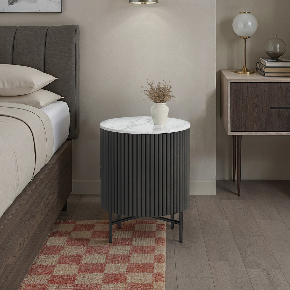 Milo Black Bedside Table from Roseland Furniture