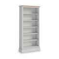 Bude Grey Large Bookcase with Painted Shelves from Roseland Furniture