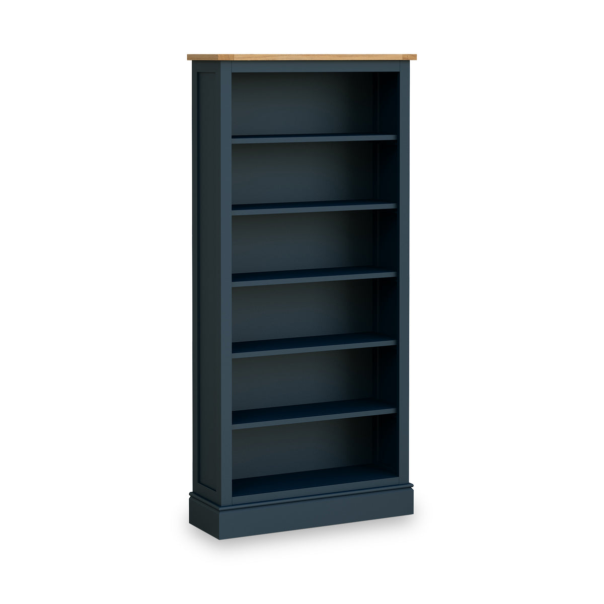 Bude Navy Blue Large Bookcase with Painted Shelves from Roseland Furniture
