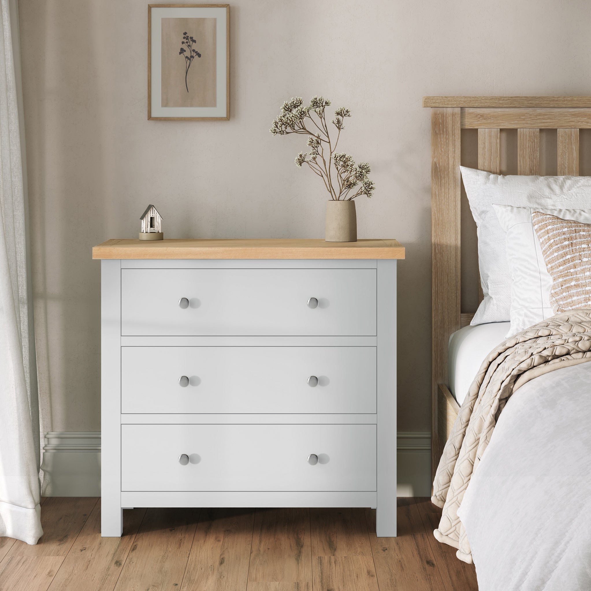 draw drawers バックオープンTシャツ ベージュ Bianca Chip Carved 3 Drawer Chest, Sand Beige & Ivory | daals