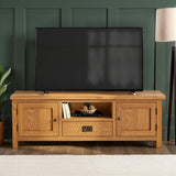 Surrey Oak 140cm Wide TV Stand for living room from Roseland Furniture