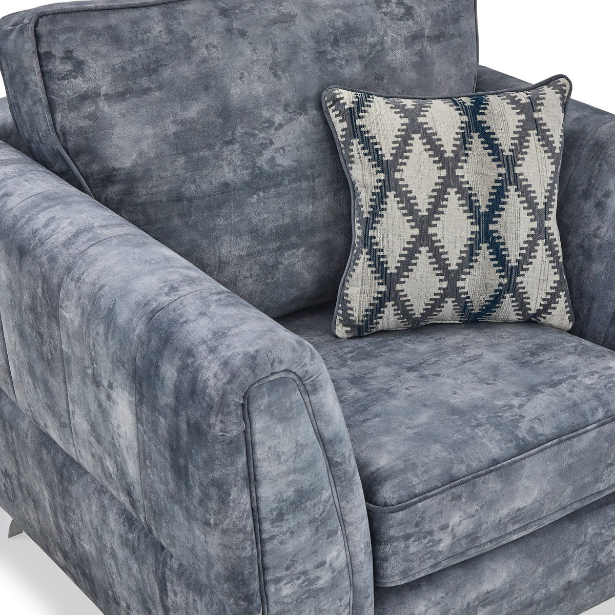 Ariana Contemporary Dark Grey Velvet Armchair Roseland