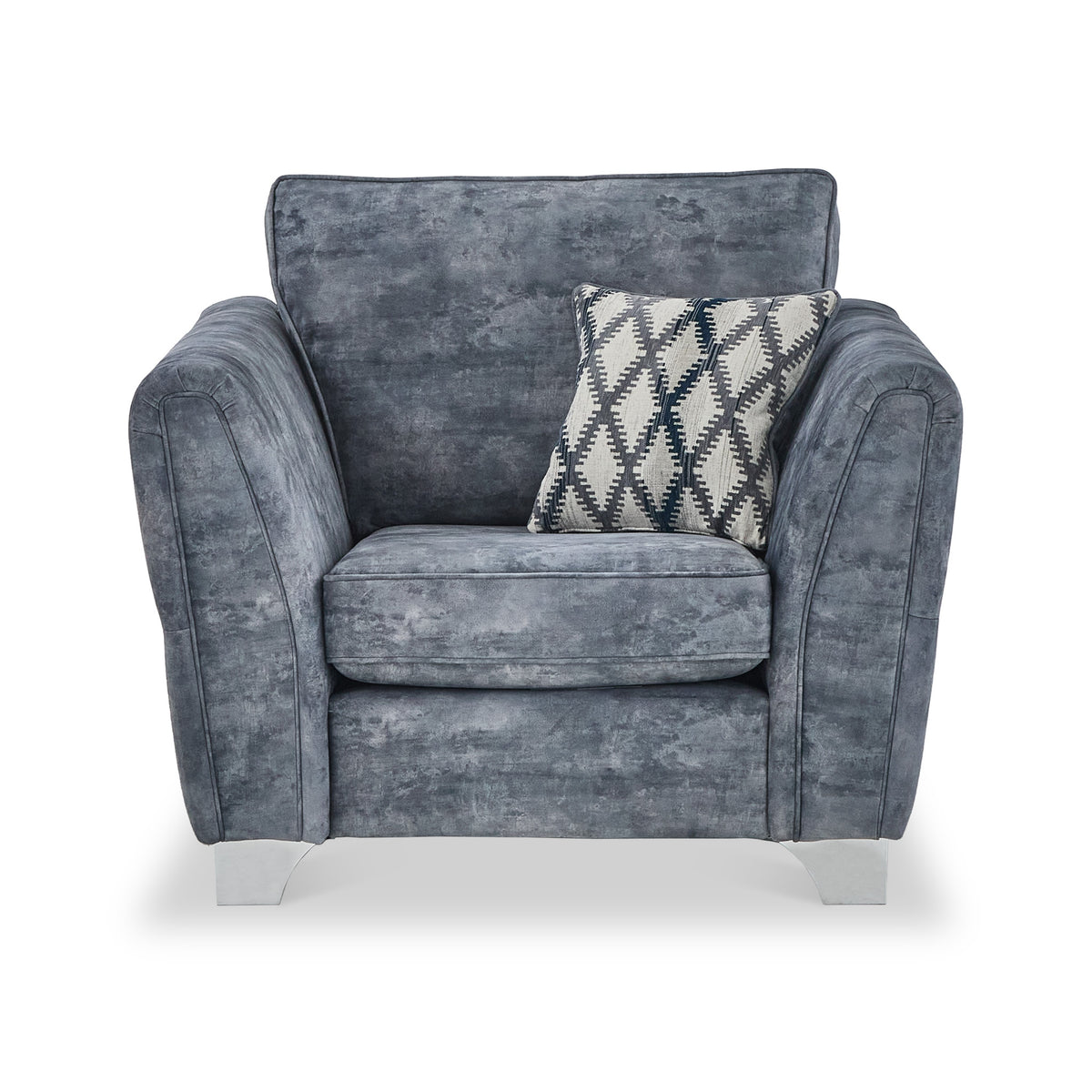 Ariana Contemporary Dark Grey Velvet Armchair Roseland