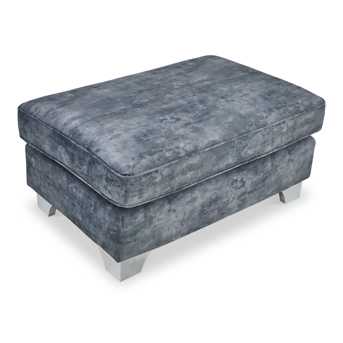 Ariana Contemporary Dark Grey Velvet Footstool Roseland