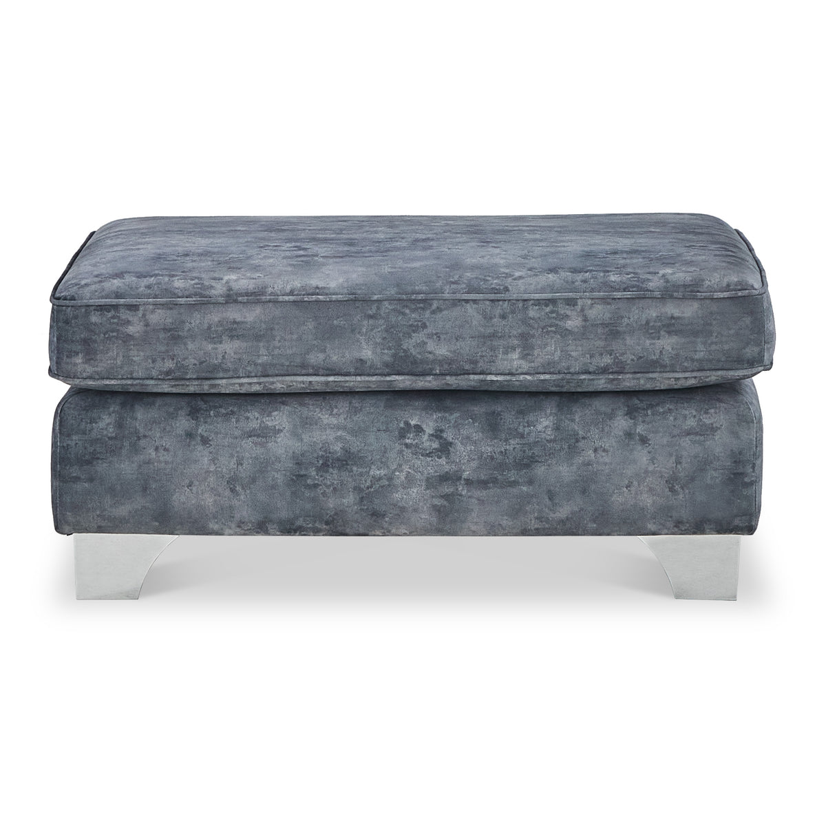 Ariana Contemporary Dark Grey Velvet Footstool Roseland