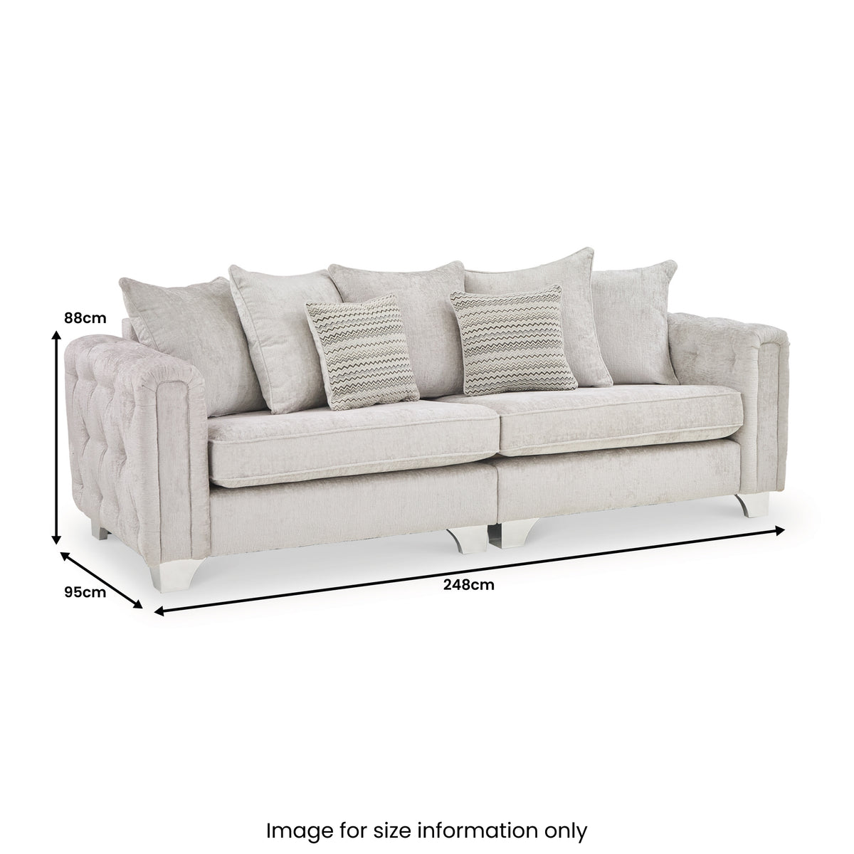 Grazia Grey Chenille 4 Seater Sofa from Roseland furniture
