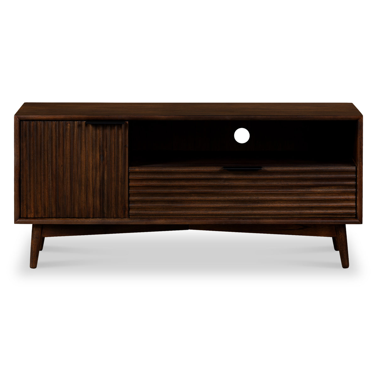 Oskar Small 110cm Grooved TV Unit dimensions
