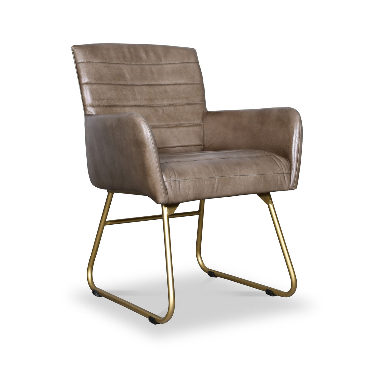 Leota Leather Armchair with Pleated Back from Roseland Furniture