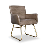 Leota Leather Armchair with Pleated Back from Roseland Furniture