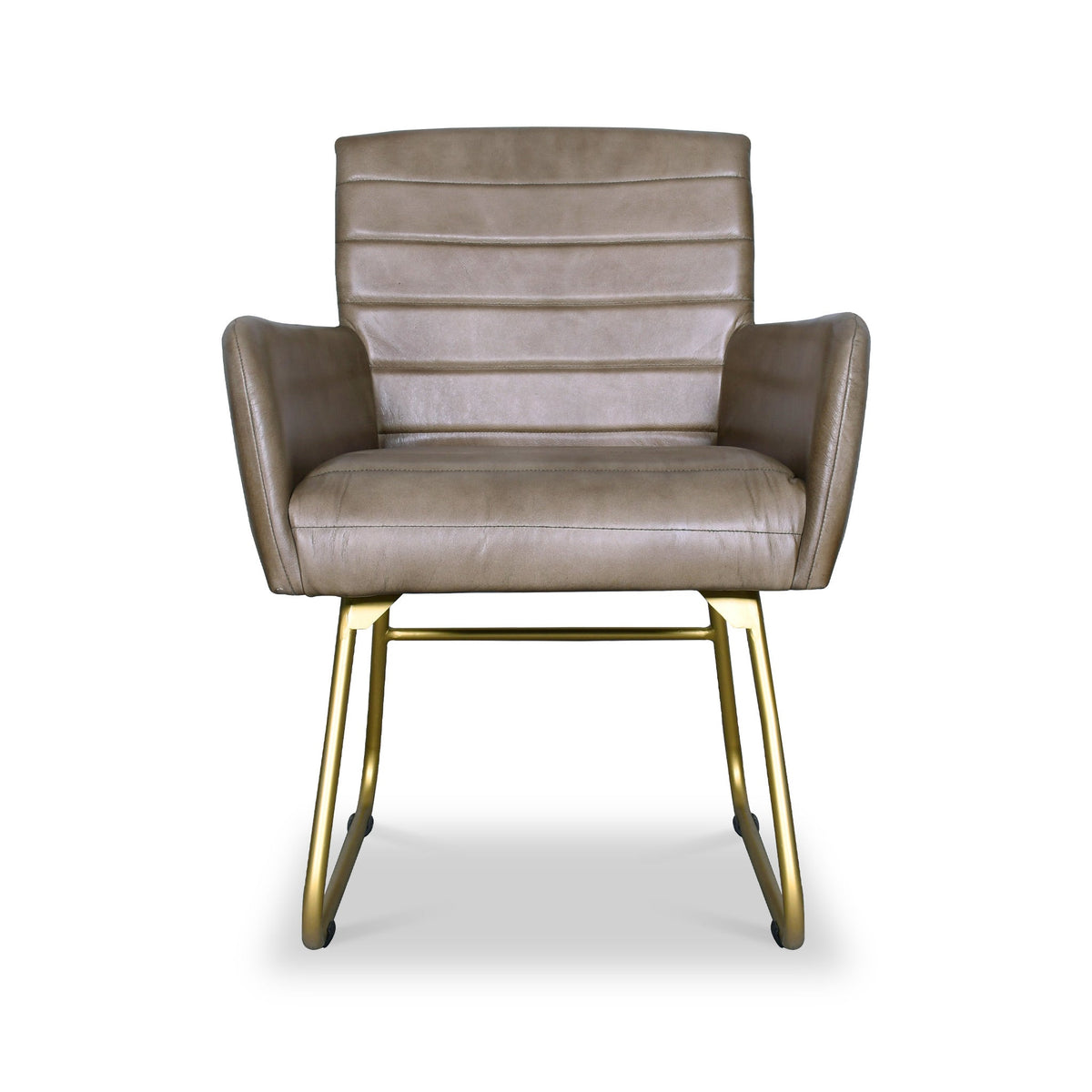 Leota Leather Armchair with Pleated Back from Roseland Furniture