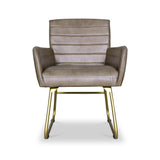 Leota Leather Armchair with Pleated Back from Roseland Furniture