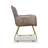 Leota Leather Armchair with Pleated Back from Roseland Furniture