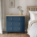 Farrow 3 Drawer Chest in Navy from Roseland Furniture