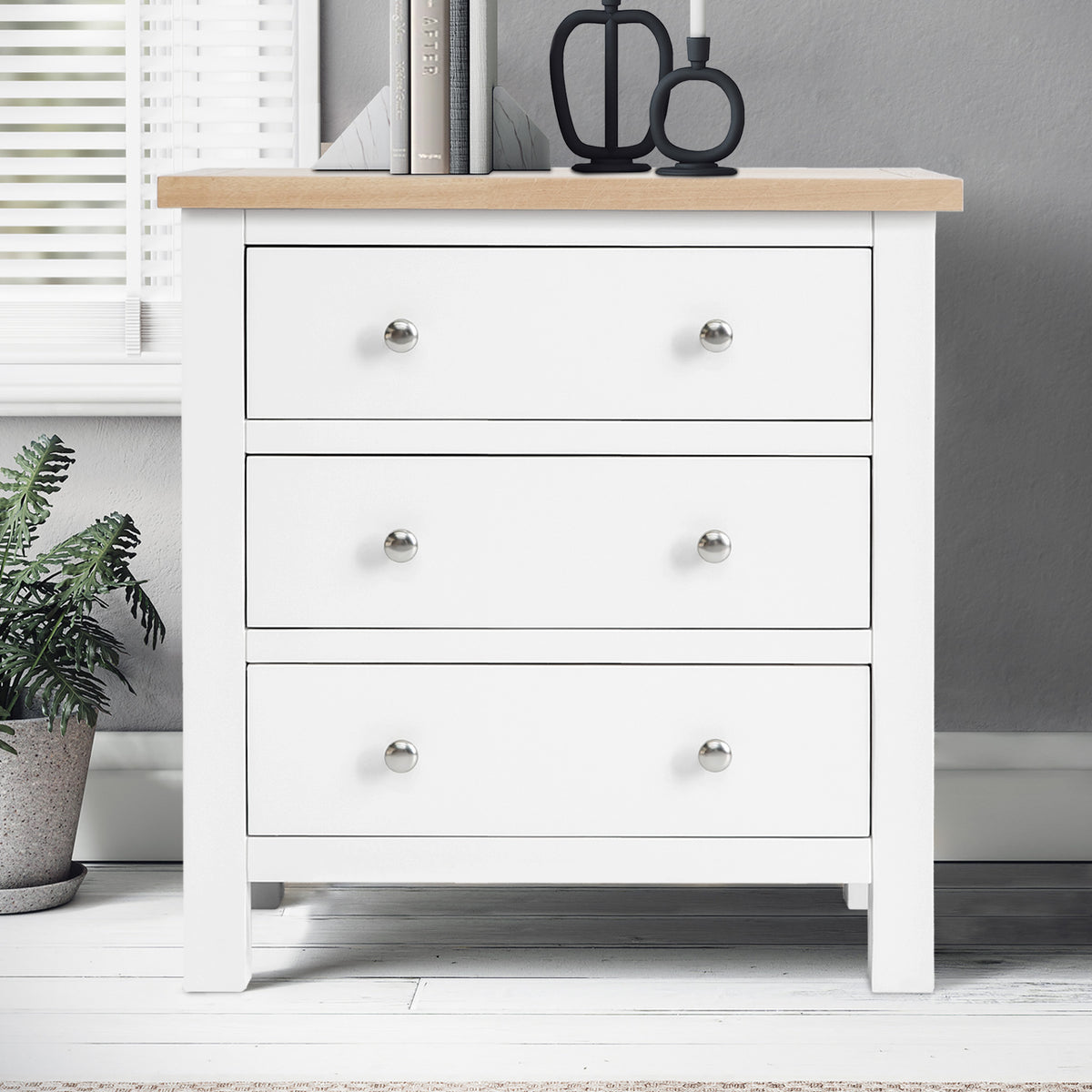Farrow White Small 3 Drawer Chest from Roseland Furniture