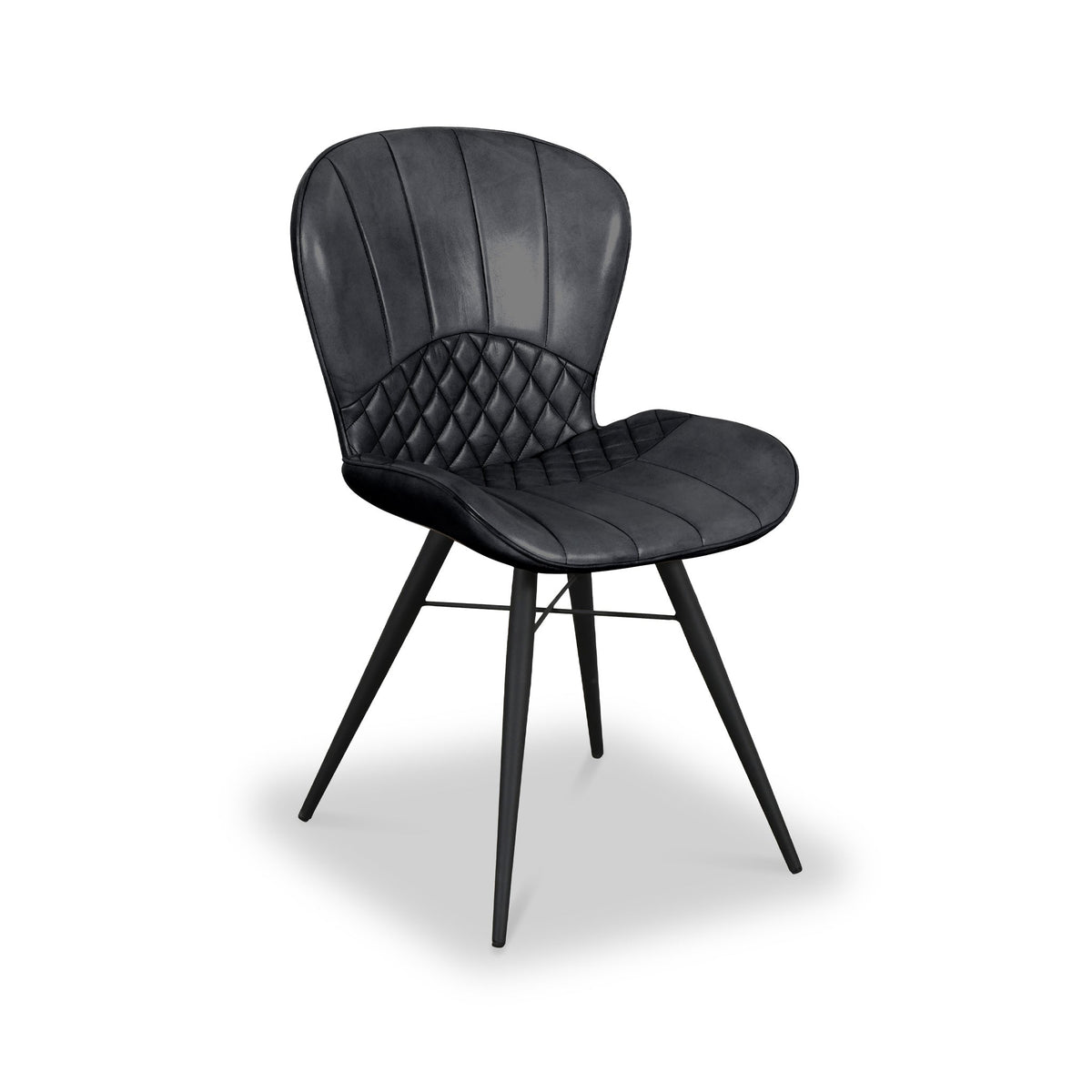 Marcha Curved Leather Seat Dining Chair from Roseland Furniture