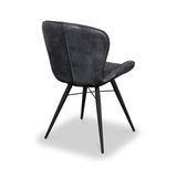 Marcha Curved Leather Seat Dining Chair from Roseland Furniture