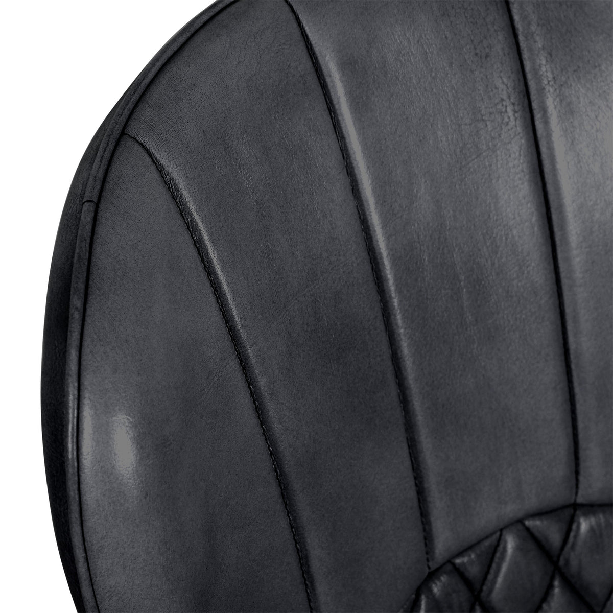 Marcha Curved Leather Seat Dining Chair from Roseland Furniture