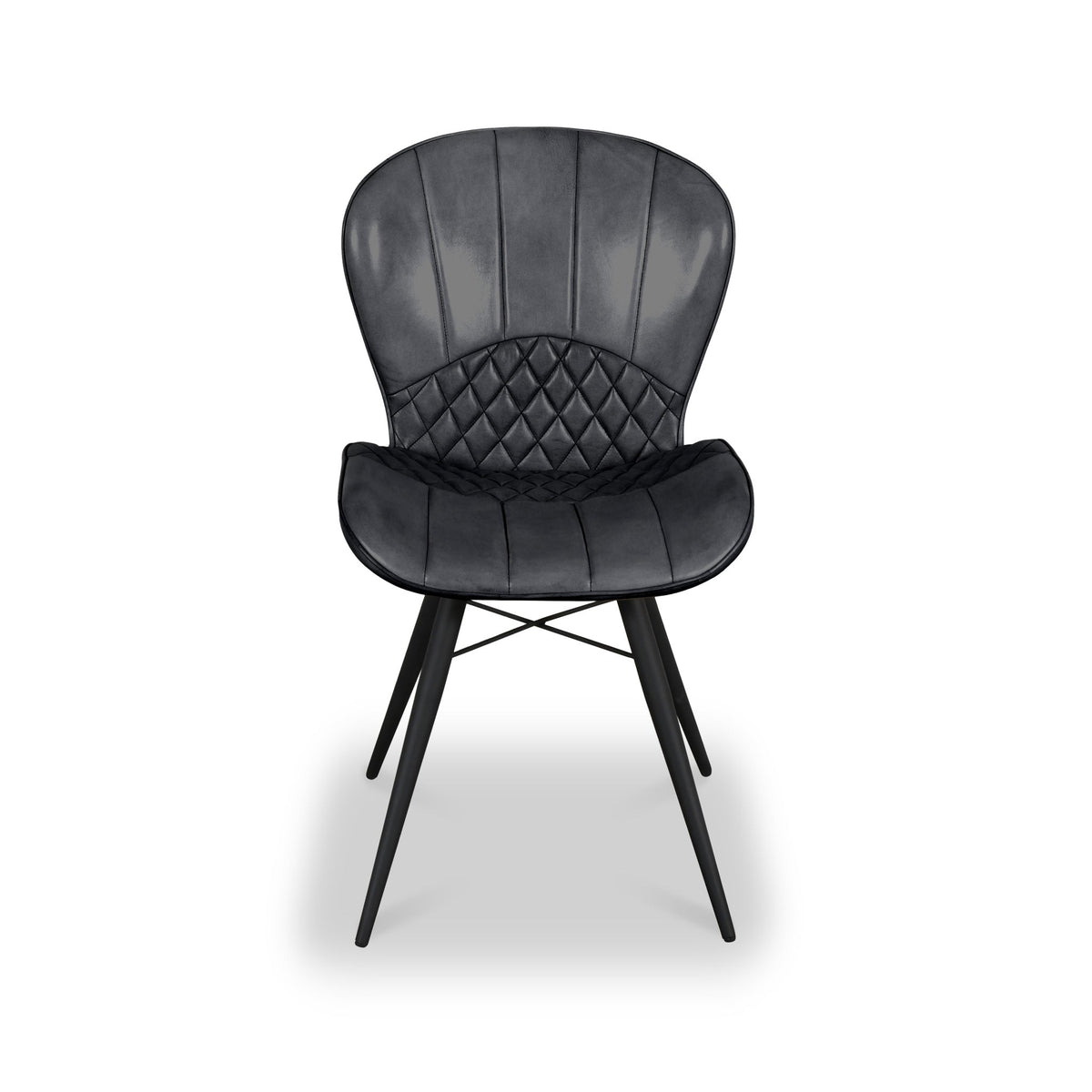 Marcha Curved Leather Seat Dining Chair from Roseland Furniture