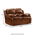 Valencia Tan 2 Seater Reclining Leather Sofa dimensions