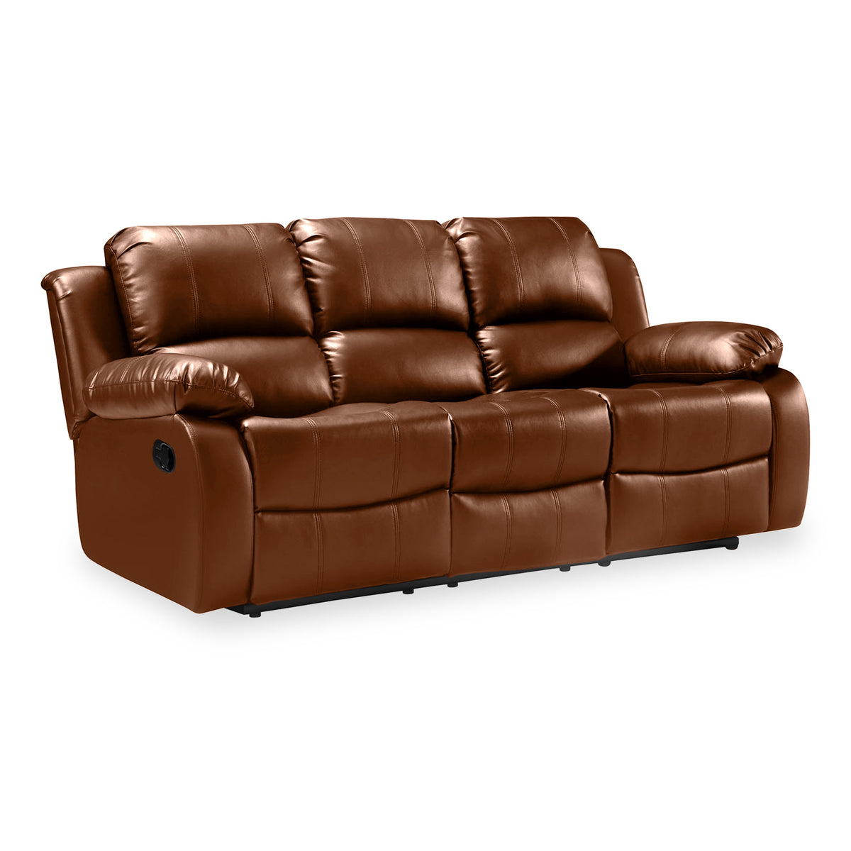 Valencia Tan 3 Seater Reclining Leather Sofa from Roseland Furniture