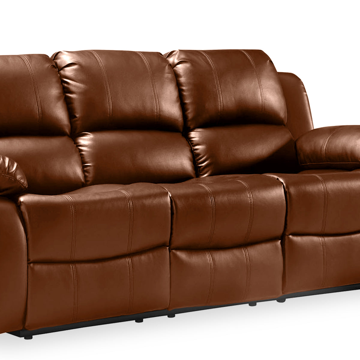 Valencia Tan 3 Seater Reclining Leather Sofa