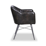Aitor Leather Armchair with Pleated Back from Roseland Furniture