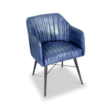 Aitor Leather Armchair with Pleated Back from Roseland Furniture