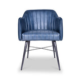 Aitor Leather Armchair with Pleated Back from Roseland Furniture