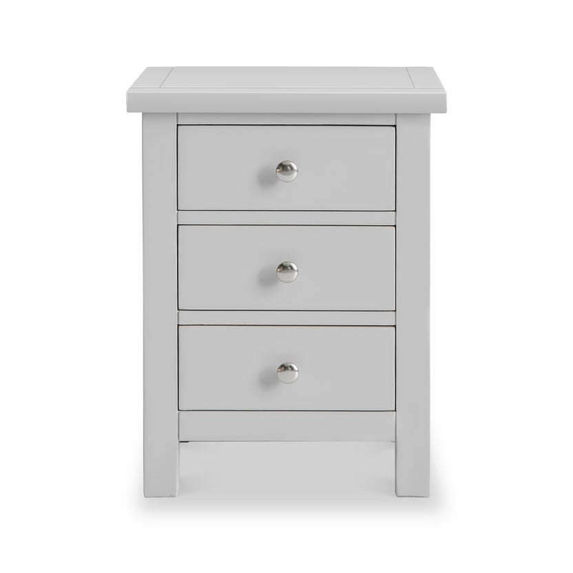 Cornish Painted 3 Drawer Bedside Table White Grey Roseland