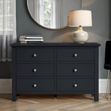Cornish Black 6 Drawer Chest from Roseland Furniture