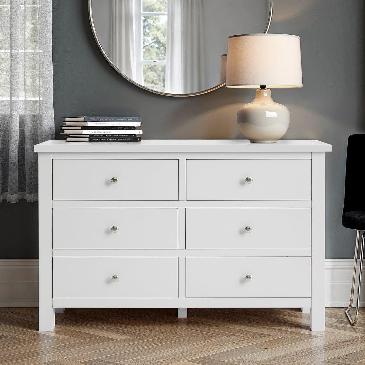 Cornish Dove Grey 6 Drawer Chest from Roseland Furniture