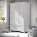 Cornish Dove Grey Triple Wardrobe from Roseland Furniture