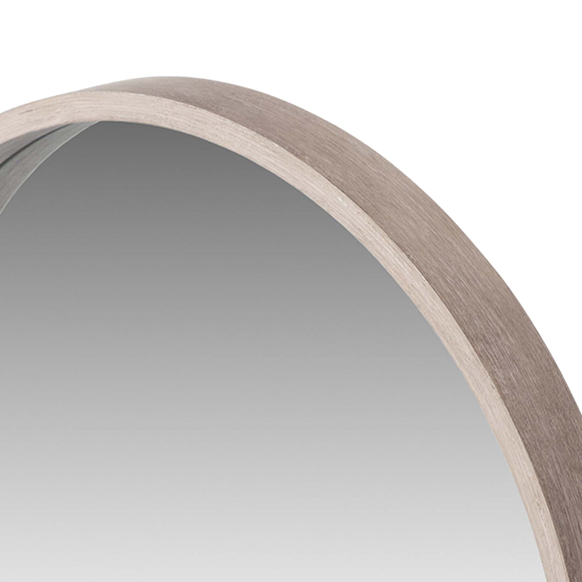 Natural Wood Round Wall Mirror